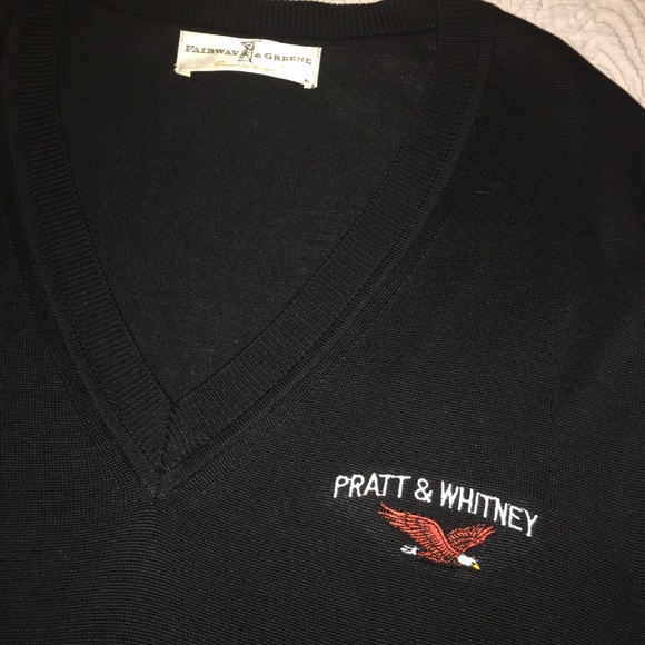 Pratt Whitney cotton sleeveless sweater, XL, Black - Picture 3 of 4